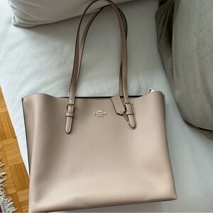Coach Beige Leather Tote - like new, work bag